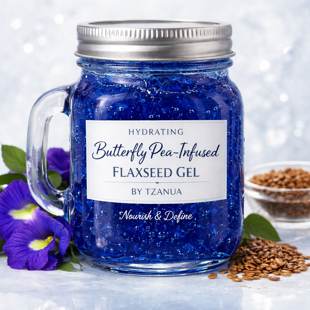 Hydrating Butterfly Pea–Infused Flaxseed Gel